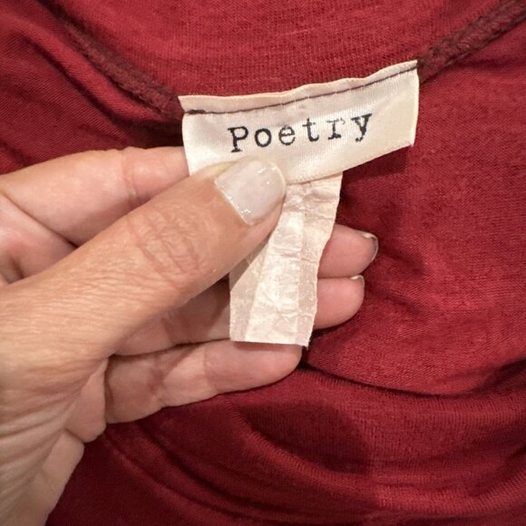 Poetry Womens Red Maxi Skirt Size l Elastic Waist Soft & Flowy - Picture 6 of 9